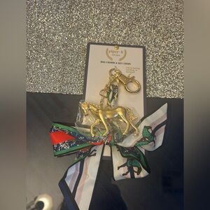 Piper-K Golden Horse Bag Charm | Equestrian Scarf Keychain Accessory